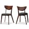 Baxton Studio Mid-Century Black Faux Leather and Walnut Brown Dining Chair, PK2 130-7121 - alternate 1